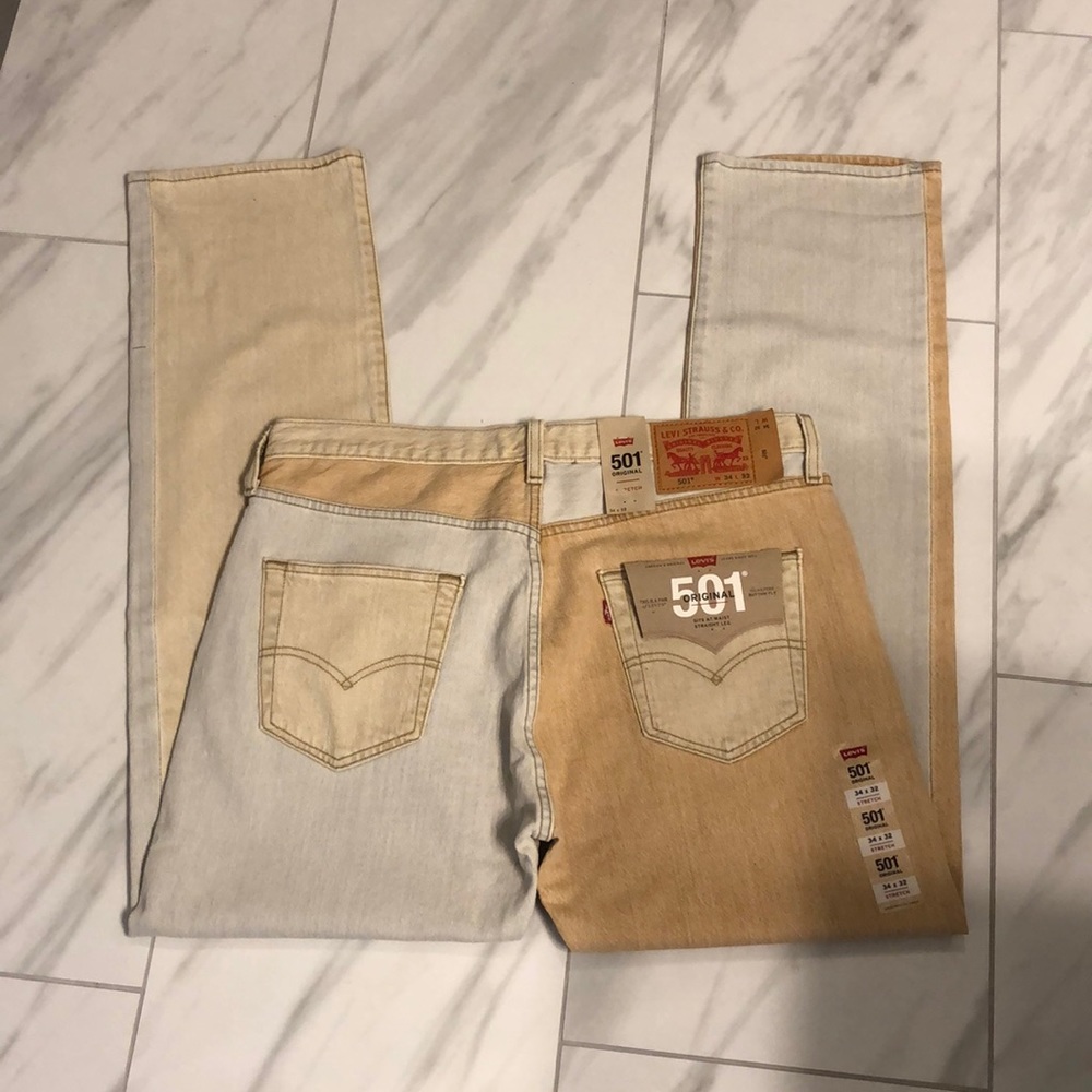 NWT Men’s Levi’s Tri-Colored Straight Jeans - Picture 5 of 7
